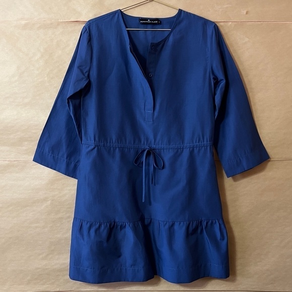 Tuckernuck | Pomander Place Lucy Mini Dress Tiered Button Popover Blue Size XS - Picture 1 of 11